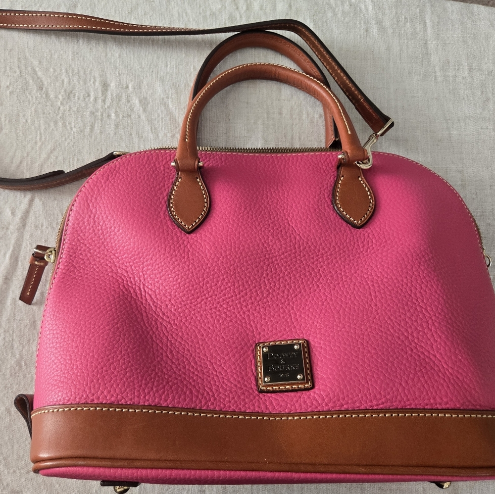 Dooney & Bourke Pink and Brown Satchel